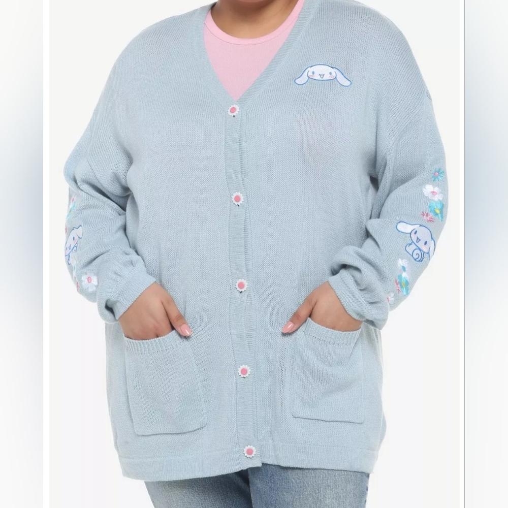EUC Cinnamoroll Embroidered Girls Oversized Cardigan - Picture 2 of 10